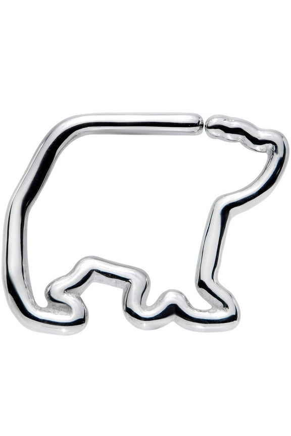 Unisex 16G 316L Stainless Steel Polar Bear Closure Ring Daith Helix Tragus Rook 5/16"