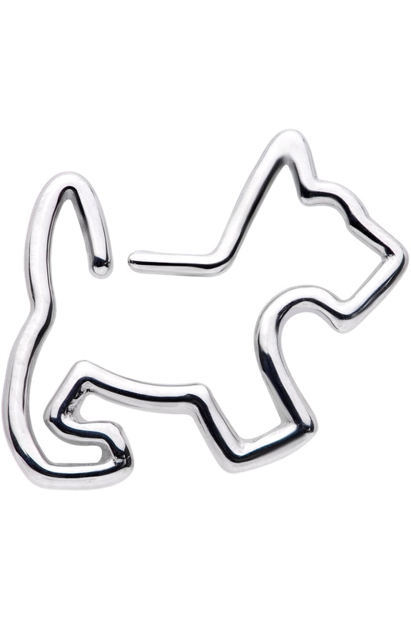 Unisex 16G 316L Steel Love My Scotty Dog Closure Ring Daith Helix Tragus Rook 5/16"