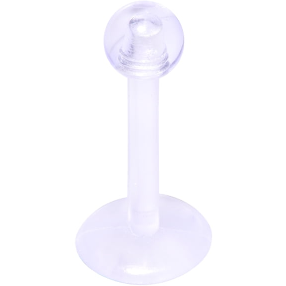 Body Candy Unisex 16G Clear Flexible Bioplast Labret Monroe Cartilage Helix Tragus Earring Retainer 8mm