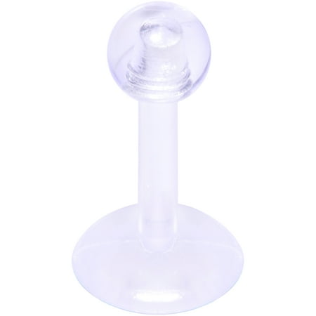 Body Candy Unisex 16G Clear Flexible Bioplast Labret Monroe Cartilage Helix Tragus Earring Retainer