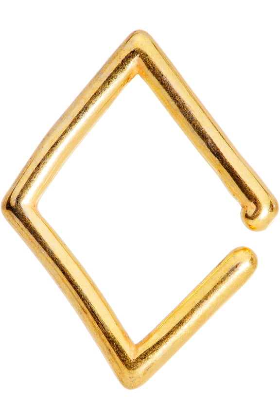 Unisex 16G PVD Steel Bright Geometric Rhombus Closure Ring Daith Helix Tragus Rook 3/8"