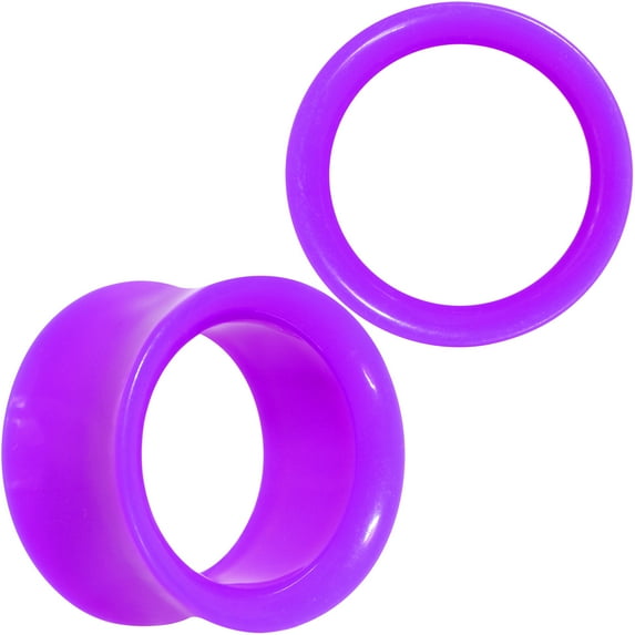 Body Candy Womens 13/16" 2Pc Purple UV Acrylic Saddle Plugs Double Flare Plug Tunnel Ear Plug Gauges 20mm