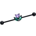 thumbnail image 1 of Body Candy Womens 14G 316L Stainless Steel Black Helix Cartilage Earring Purple Love Flower Mens Industrial Barbell 1 1/2, 1 of 5