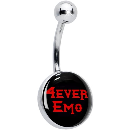 Body Candy Womens 14G 316L Stainless Steel Navel Ring Piercing Black Red 4 Ever Emo Mens Belly Button Ring
