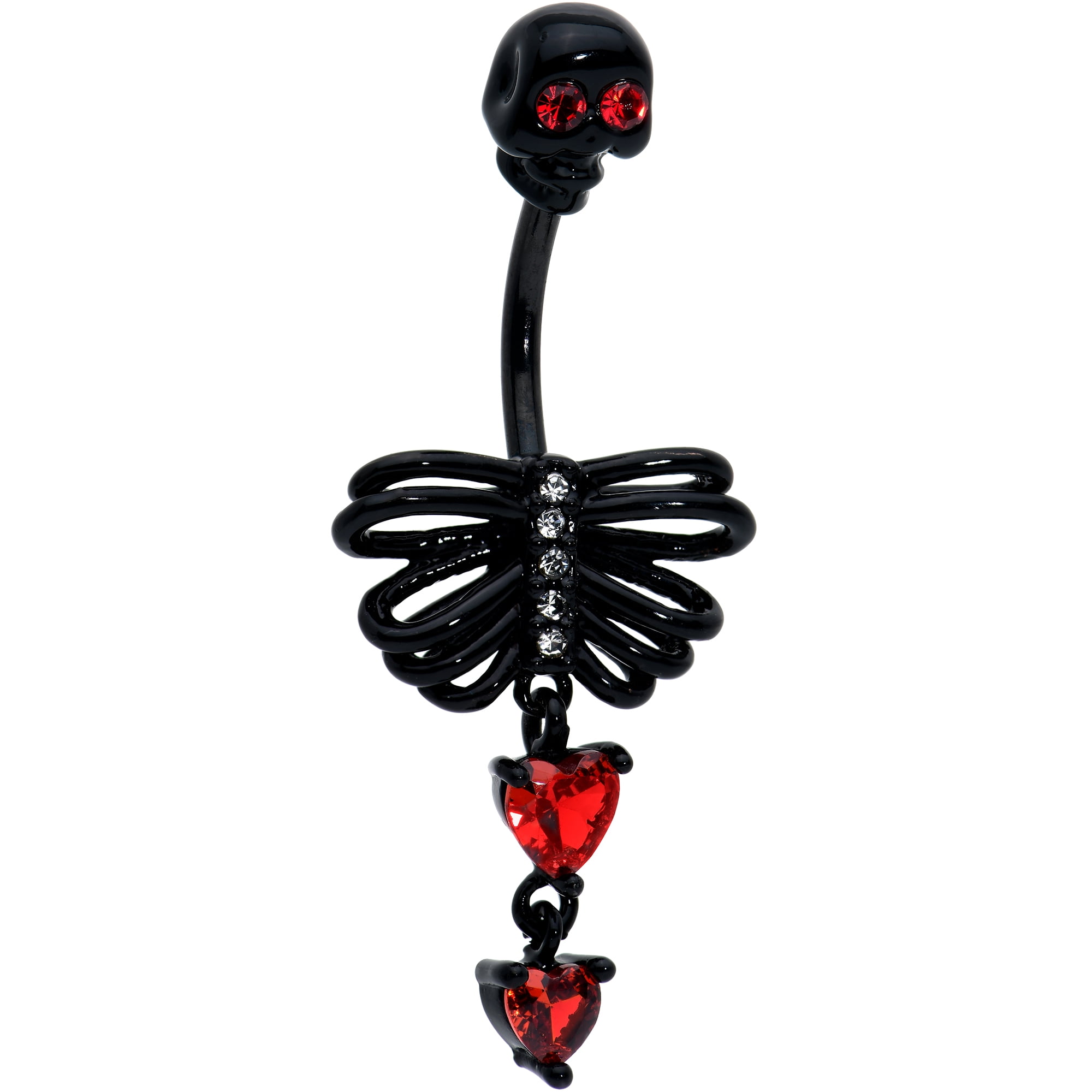 Body Candy Womens 14G 316L Steel Black Piercing Skeleton