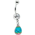 thumbnail image 1 of Body Candy Womens 14G 316L Steel Piercing Clear Celebration Easter Egg Dangle Belly Button Ring, 1 of 8