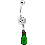 Body Candy Womens 14G 316L Steel Piercing Glow in the Dark Poison Bottle Dangle Belly Button Ring