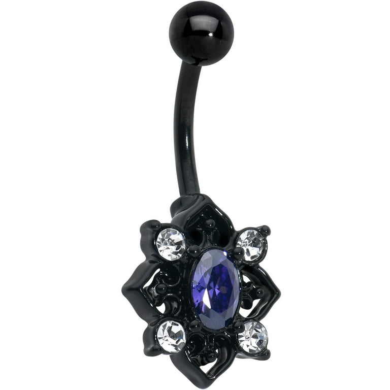 High Polished 316L Surgical Steel Black PVD Belly Button Navel Ring High Polished 316L Surgical Steel Black PVD Belly Button Navel Ring