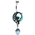 thumbnail image 1 of Body Candy Womens 14G 316L Surgical Steel Navel Ring Piercing Leaping Blue Dolphin Bauble Dangle Belly Button Ring, 1 of 8