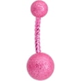 thumbnail image 1 of Body Candy Womens 14G Anodized Steel Twisted Navel Ring Piercing Radiant Pink Belly Button Ring, 1 of 1