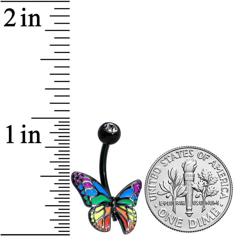 High Polished 316L Surgical Steel Rainbow PVD Belly Button Navel Ring High Polished 316L Surgical Steel Rainbow PVD Belly Button Navel Ring