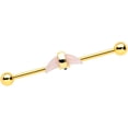 thumbnail image 1 of Body Candy Womens 14G PVD 316L Steel Helix Cartilage Earring Pink Crescent Industrial Barbell 1 1/2", 1 of 2