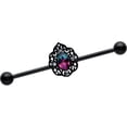 thumbnail image 1 of Body Candy Womens 14G Stainless Steel Black Helix Lacy Drop Industrial Barbell 1 1/2, 1 of 8