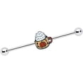 thumbnail image 1 of Body Candy Womens 14G Stainless Steel Helix Cartilage Earring Pumpkin Spice Coffee Industrial Barbell 1 1/2", 1 of 2