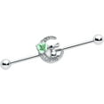 thumbnail image 1 of Body Candy Womens 14G Stainless Steel Helix Cartilage Earring Rabbit On Moon Flower Industrial Barbell 1 1/2", 1 of 4