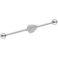 thumbnail image 1 of Body Candy Womens 14G Stainless Steel Helix Cartilage Earring Textured Fall Leaf Industrial Barbell 1 1/2", 1 of 3