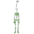 thumbnail image 1 of Body Candy Womens 14G Stainless Steel Navel Ring Piercing Green Hinged Skeleton Dangle Belly Button Ring, 1 of 3