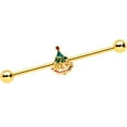 thumbnail image 1 of Body Candy Womens 14G Steel Bright Helix Decorated Christmas Tree Industrial Barbell 1 1/2, 1 of 8