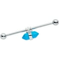 thumbnail image 1 of Body Candy Womens 14G Steel Helix Blue Turquoise Groovy Hippie Industrial Barbell 1 1/2, 1 of 3