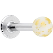 Body Candy Womens 16G 316L Stainless Steel Matte White Splatter Pattern Labret Monroe Lip Ring Tragus 5/16