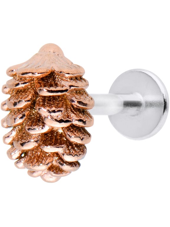 Womens 16G 316L Stainless Steel Pine Cone Labret Monroe Lip Ring Tragus Cartilage Stud 5/16"