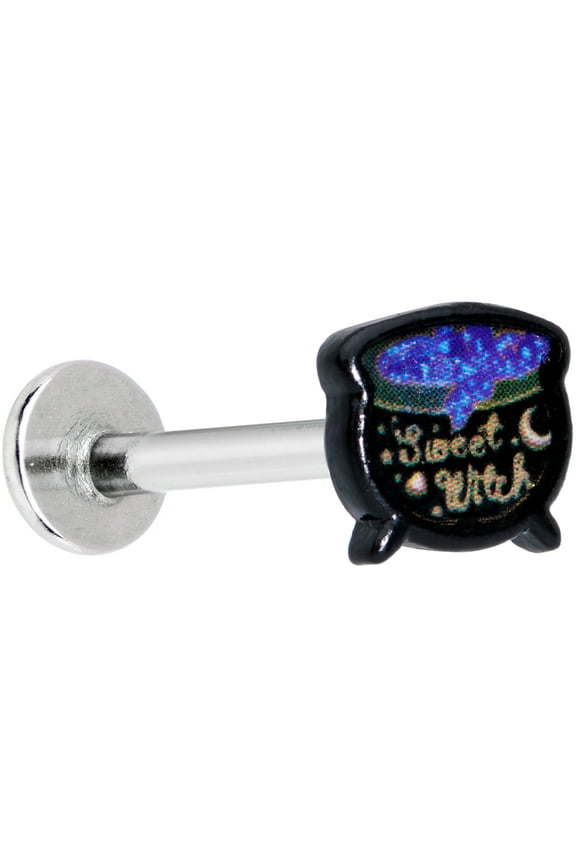 Womens 16G 316L Stainless Steel Sweet Witch Cauldron Labret Monroe Lip Ring Tragus 5/16