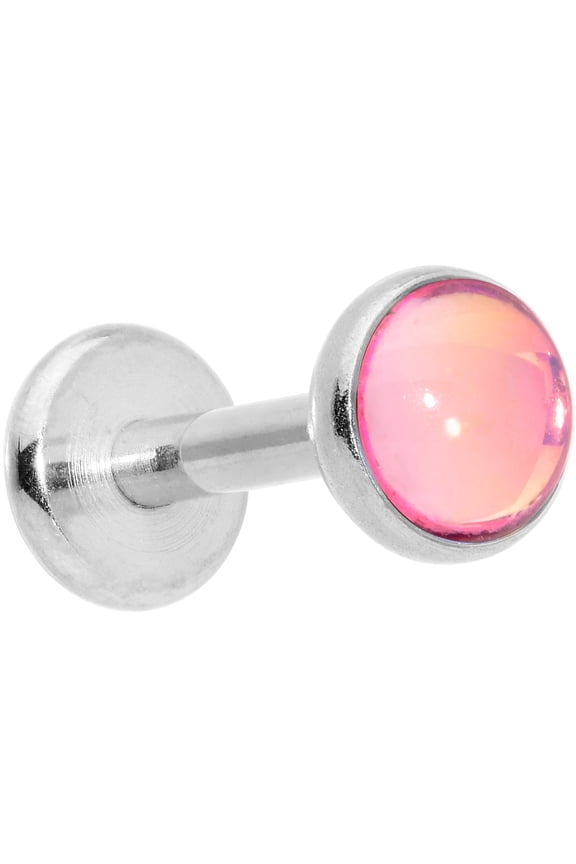 Womens 16G 316L Steel Pink Internal Thread Labret Monroe Lip Tragus Cartilage Stud 1/4"