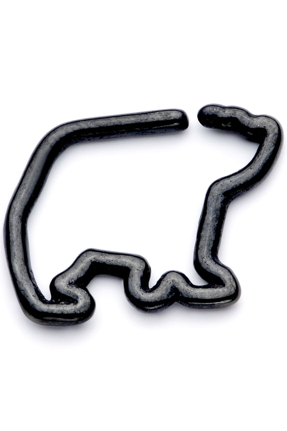 Womens 16G Black PVD Steel Polar Bear Black Bear Closure Ring Daith Helix Tragus Rook 5/16"