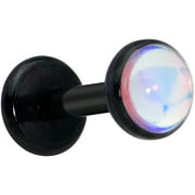 Body Candy Womens 16G Black PVD Steel White Internal Thread Labret Monroe Lip Tragus Cartilage Stud 1/4