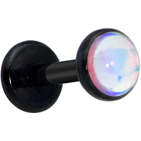 Body Candy Womens 16G Black PVD Steel White Internal Thread Labret Monroe Lip Tragus Cartilage Stud 1/4