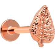 Body Candy Womens 16G PVD Stainless Steel Rosy Fall Leaf Labret Monroe Lip Ring Tragus Cartilage Stud 5/16
