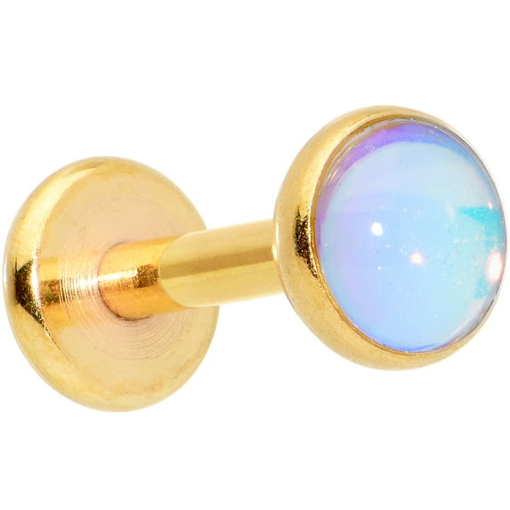 Body Candy Womens 16G PVD Steel White Internal Thread Labret Monroe Lip Tragus Cartilage Stud 1/4"