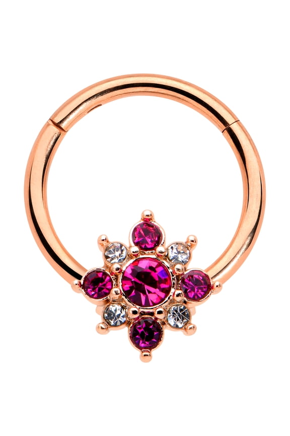 Womens 16G Steel Hinged Segment Ring Seamless CartilageGlamour Star Nose Hoop 3/8