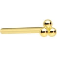 thumbnail image 1 of Body Candy Womens 18G 14K Yellow Gold Nose Ring Tri Nose Stud Nose Bone Body Piercing Jewelry 3/4", 1 of 1