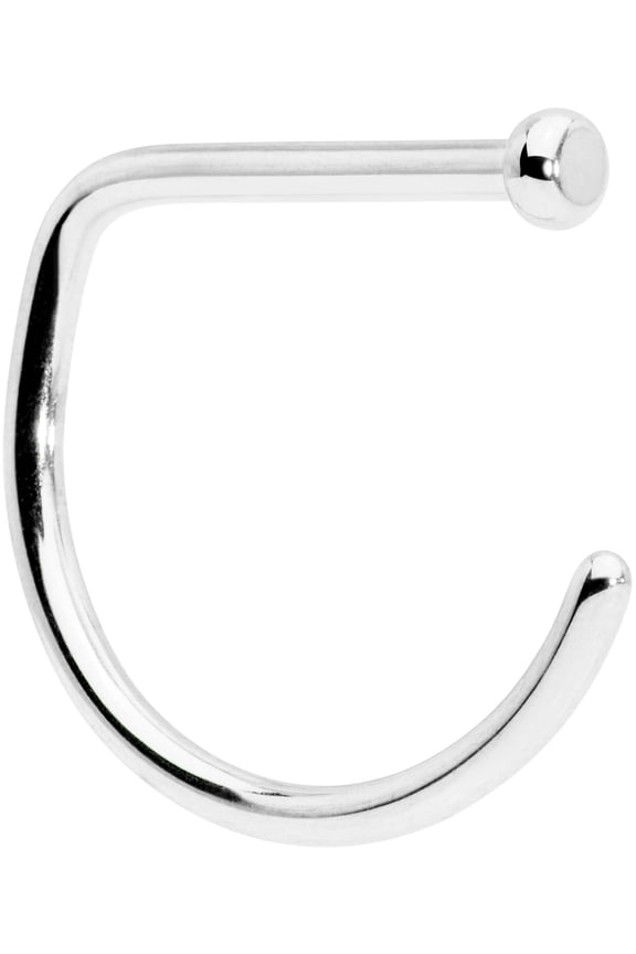 Womens 18G Solid Grade 23 Titanium D Shaped Nose Ring Nose Stud Body Piercing Jewelry 3/8"