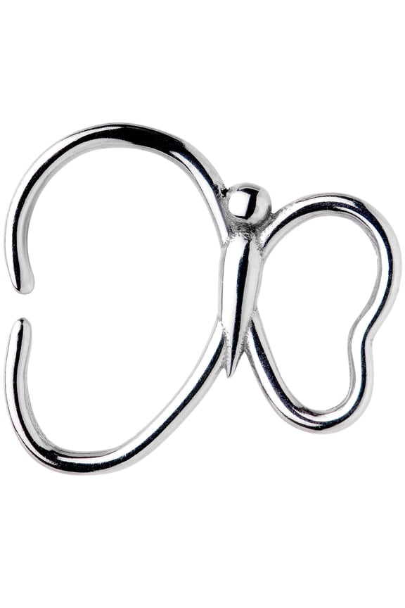 Womens 18G Stainless Steel See you In Springtime Butterfly Closure Ring Daith Helix Tragus Rook