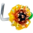 thumbnail image 1 of Body Candy Womens 20G 316L Steel L Shaped Nose Ring Yellow Sunflower Nose Stud Body Piercing Jewelry .27", 1 of 3