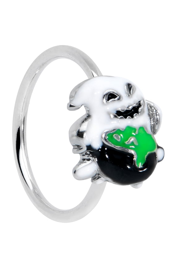 Womens 20G 316L Steel Nose Ring Green Goo Cauldron Ghost Nose Hoop Ring Circular Nose Ring 5/16