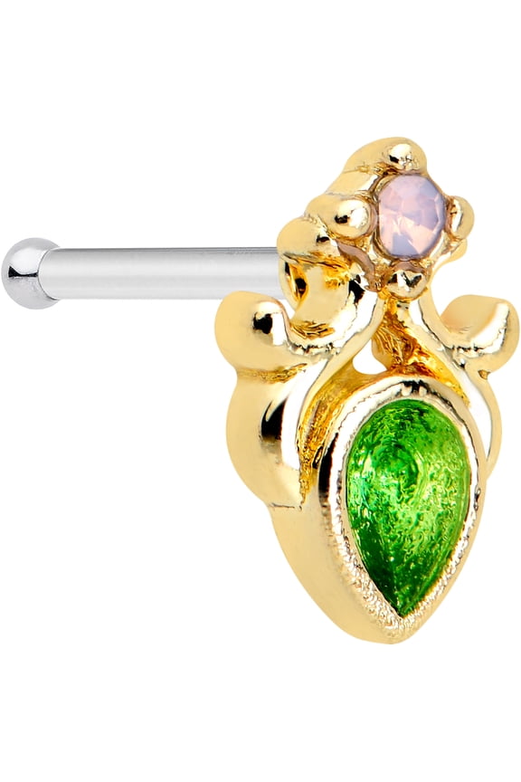 Womens 20G 6mm Steel Bright Nose Ring Shades of Spring Nose Stud Nose Bone 1/4