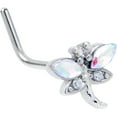 thumbnail image 1 of Body Candy Womens 20G 7mm 316L Stainless Steel L Shaped Nose Ring Understated Dragonfly Mens Nose Stud Body Piercing Jewelry, 1 of 4