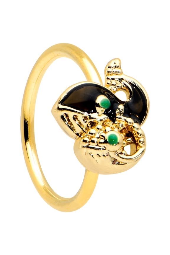 Womens 20G PVD Stainless Steel Nose Ring Duet Whale Nose Hoop Ring Circular Nose Ring 5/16