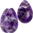 thumbnail image 1 of Body Candy Womens 2PC Solid Purple Amethyst Stone Drop Saddle Plugs Double Flare Plug Ear Plug Gauges, 1 of 3