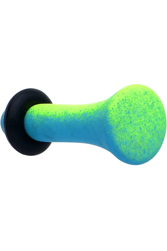 Womens 2Pc 10G Ear Plugs Green Blue Ombre Matte Acrylic Single Flare Ear Plug Gauges Set of 2