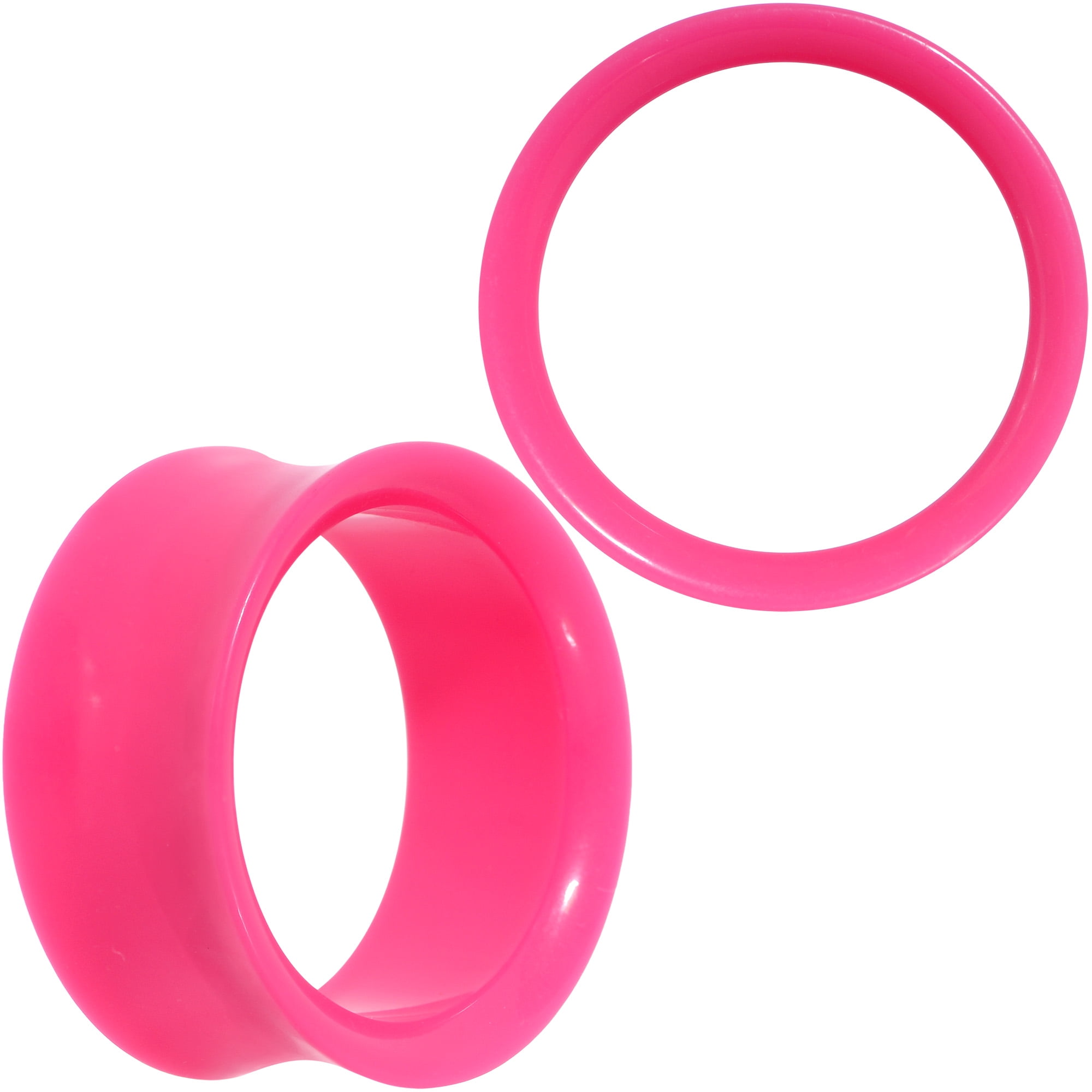 Body Candy Womens 2Pc Pink UV Acrylic Saddle Plugs Double Flare Plug ...