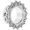 thumbnail image 1 of Body Candy Womens 2Pc Steel Clear Lotus Flower 11/16" Double Flare Screw Fit Tunnel Plug Ear Plug Gauges Set, 1 of 3