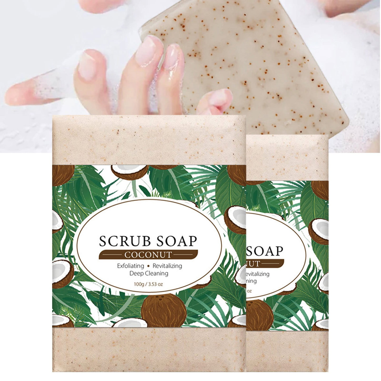 Body Care,Facial Scrub Soap Coconut Oil Cleansing Facial Body Scrub