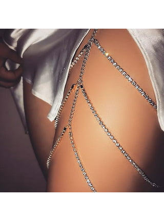 SEXY SPARKLES Rhinestone Bra Chain Sexy Harness Bikini Body Chain, leg  Chain Jewelry