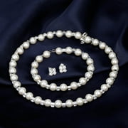 BITOPYTOPSIY Body Chain Fashion Jewelry Set Pearls Necklace Earrings Bracelet Set For Women Gifts For Her