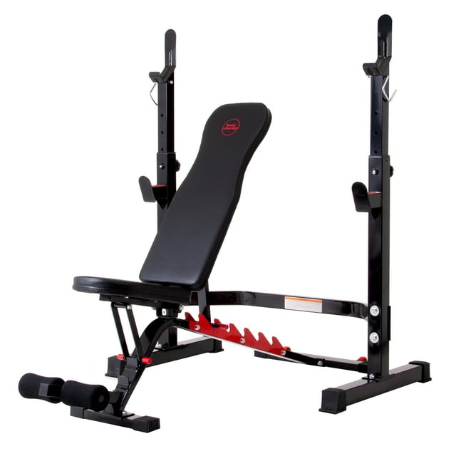 Body Champ BCB3578 Two-Piece Olympic Weight Bench with Adjustable Rack Combo, Max. Weight 300 lbs.