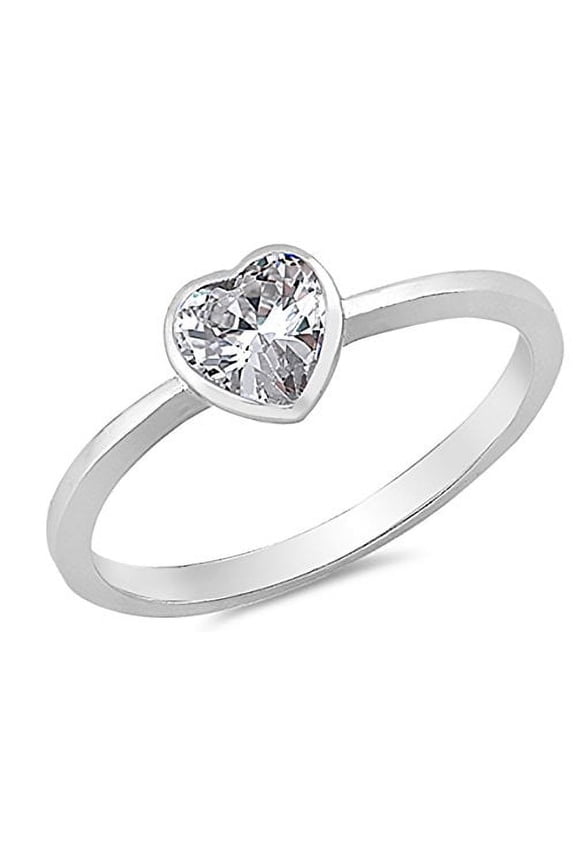 Body Colorz Sterling Silver Ring Band CZ Right hand or Pinky Ring (11)